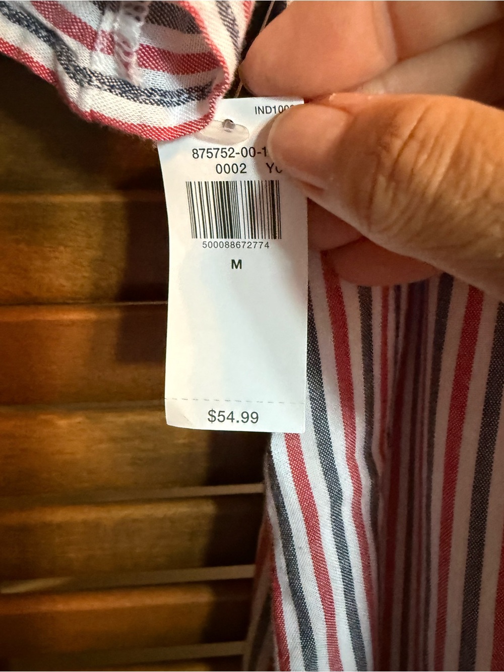 Old Navy cotton dress NWT red and blue stripes Medium - Picture 3 of 4